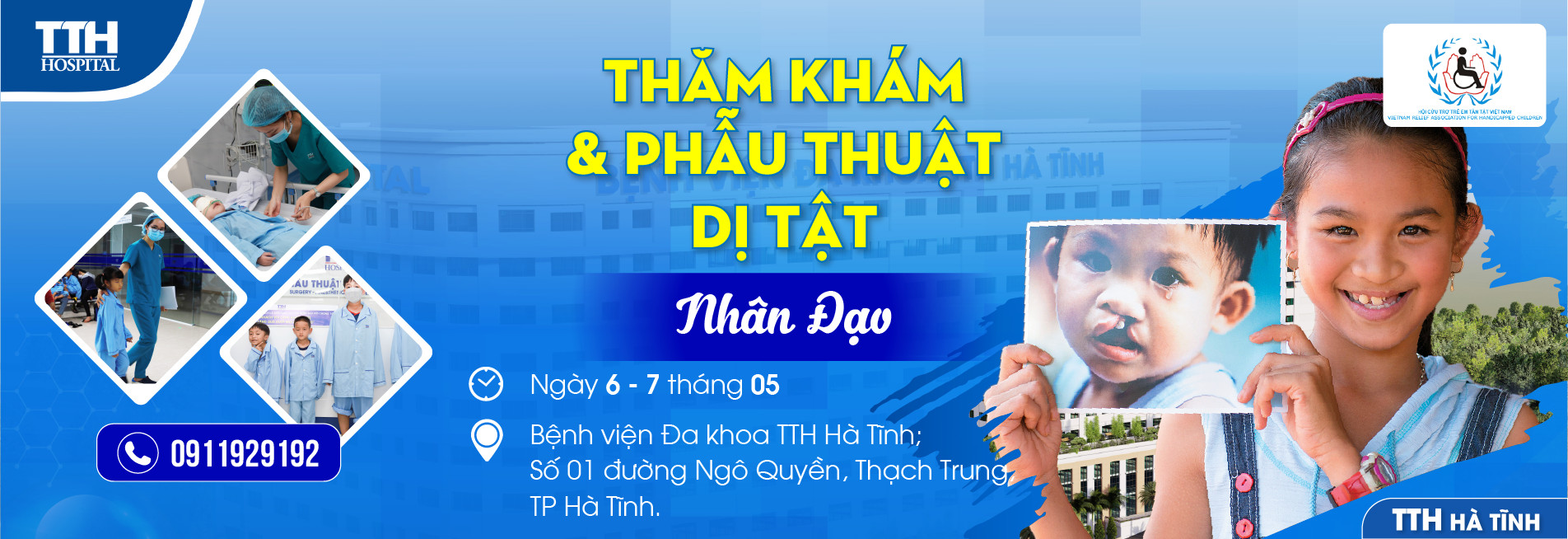 Thăm khám và phẫu thuật dị tật nhân đạo cho trẻ em khuyết tật