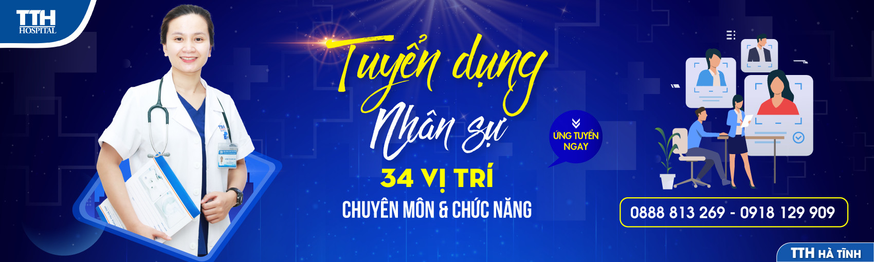 BẢN TIN TUYỂN DỤNG THÁNG 8 - BỆNH VIỆN ĐA KHOA TTH HÀ TĨNH