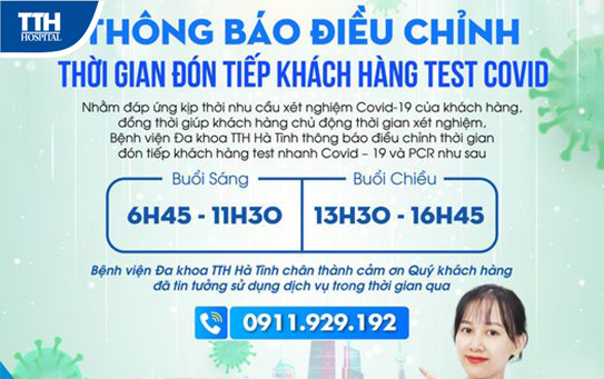 Thông báo điều chỉnh thời gian đón tiếp khách hàng test covid