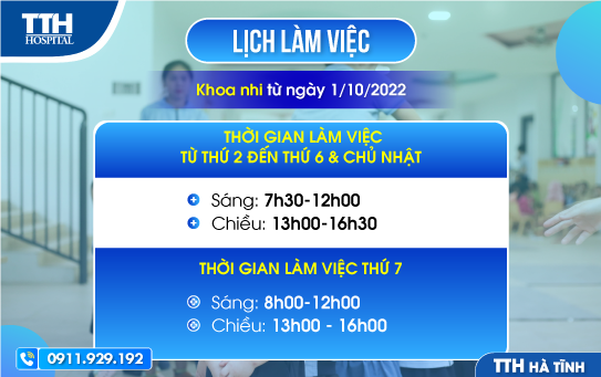 Điều chỉnh giờ làm việc khoa Nhi